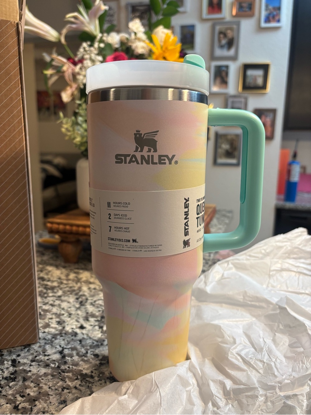 Stanley Pastel Multicolor Travel Tumbler with Mint Handle